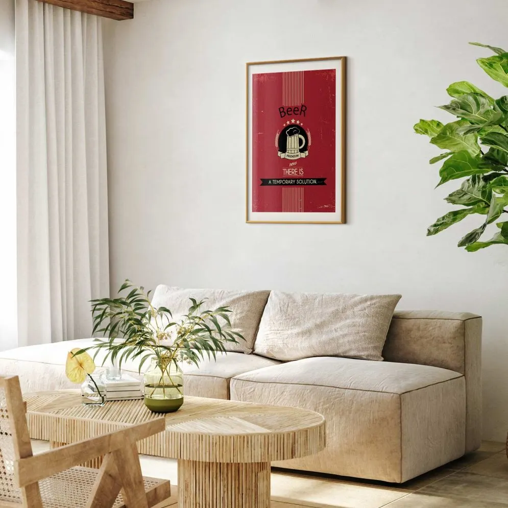 Plakat Premium Beer 21x30 cm z ramą złotą z marginesem | MIRAT.