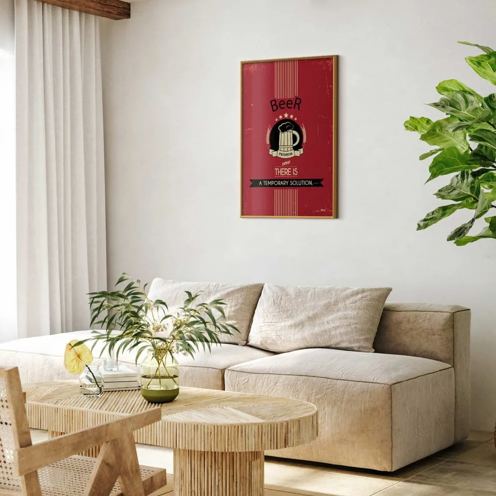 Plakat Premium Beer 40x60 cm z ramą złotą bez marginesu | MIRAT.
