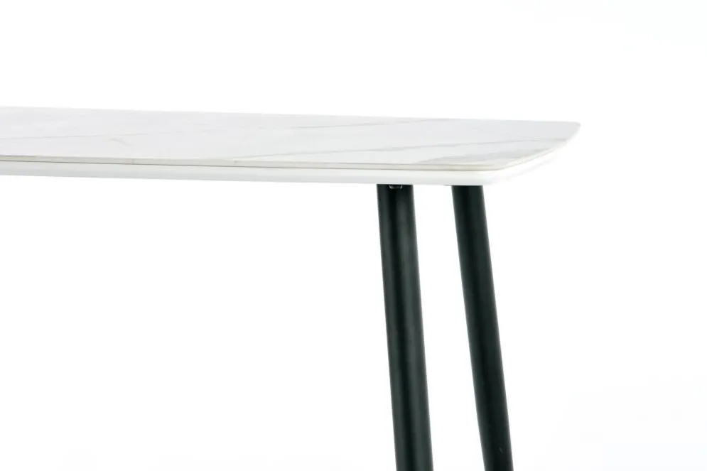 Stół MARCO 120x70 biały marmur/czarny do jadalni | MIRAT. styl GLAMOUR, LOFT
