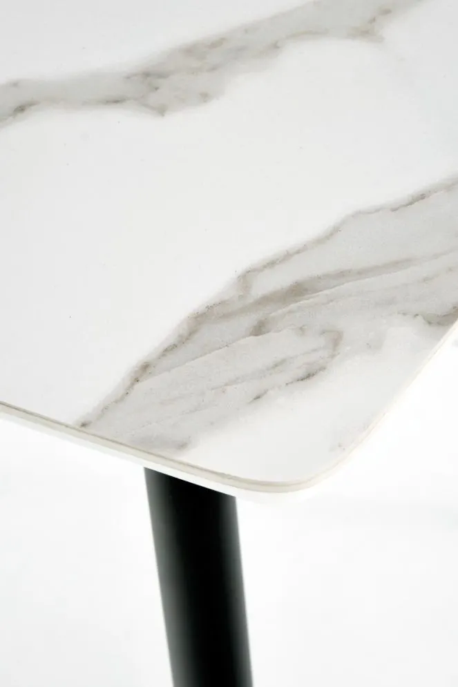 Stół MARCO 120x70 biały marmur/czarny do jadalni | MIRAT. styl GLAMOUR, LOFT