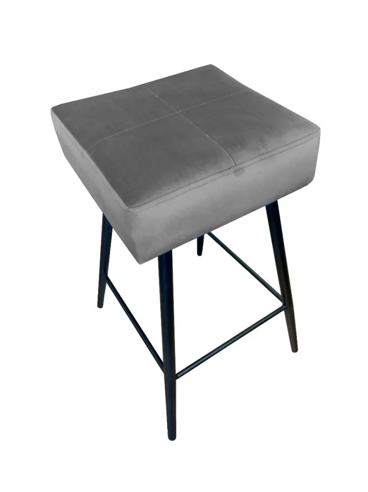 Hoker OLIMP VELVET szary tapicerowany aksamitem do kuchni | MIRAT. w stylu GLAMOUR, LOFT kolekcja