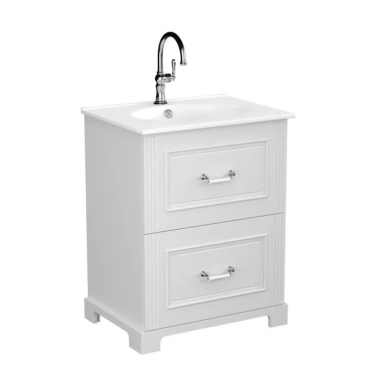 Umywalka meblowa ceramiczna MEG 60 cm biała w stylu retro | MIRAT