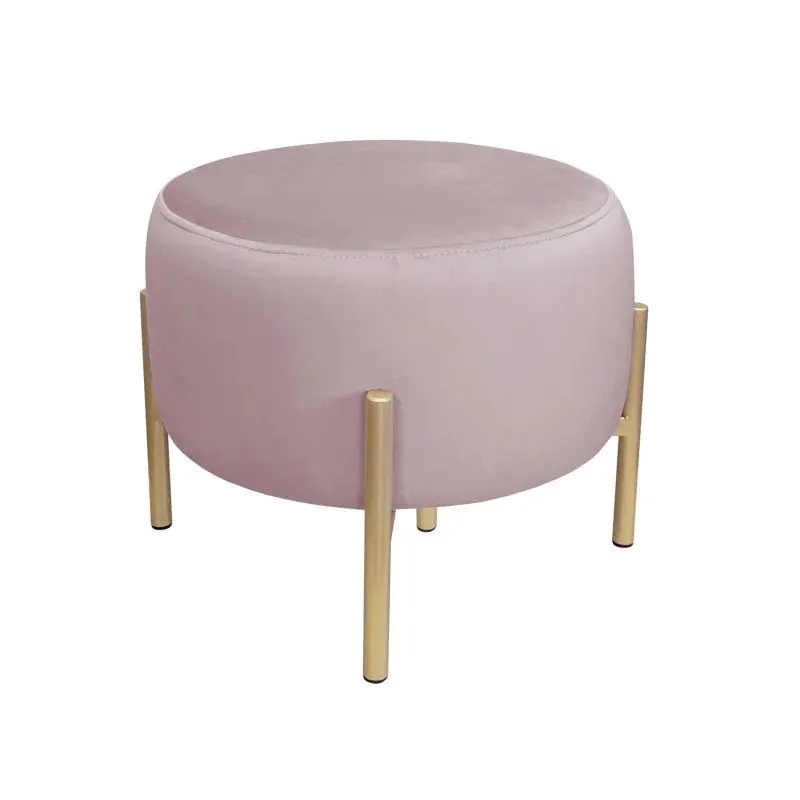 Pufa WILFRED MG VELVET jasnoróżowa/złota glamour | MIRAT. styl GLAMOUR