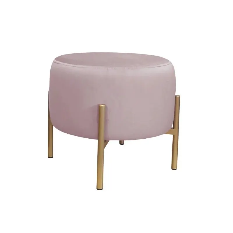 Pufa WILFRED MG VELVET jasnoróżowa/złota glamour | MIRAT. styl GLAMOUR