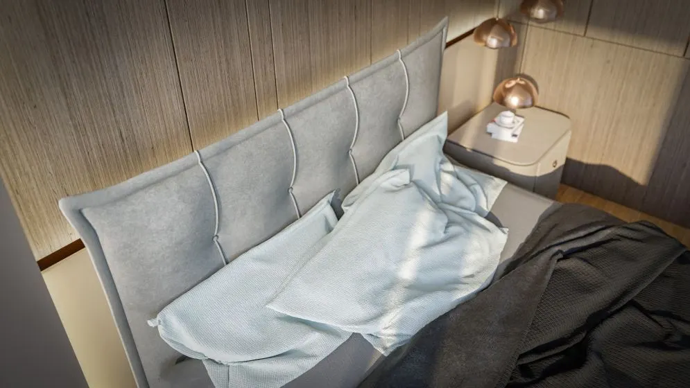 Łóżko kontynentalne MASALI 140 zielone velvet z pojemnikiem do sypialni | MIRAT. w stylu GLAMOUR kolekcja