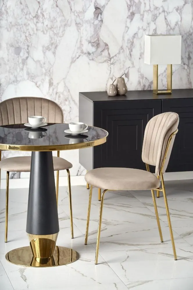 Krzesło K499 VELVET beżowe w stylu glamour I sklep meblowy MIRAT. styl GLAMOUR