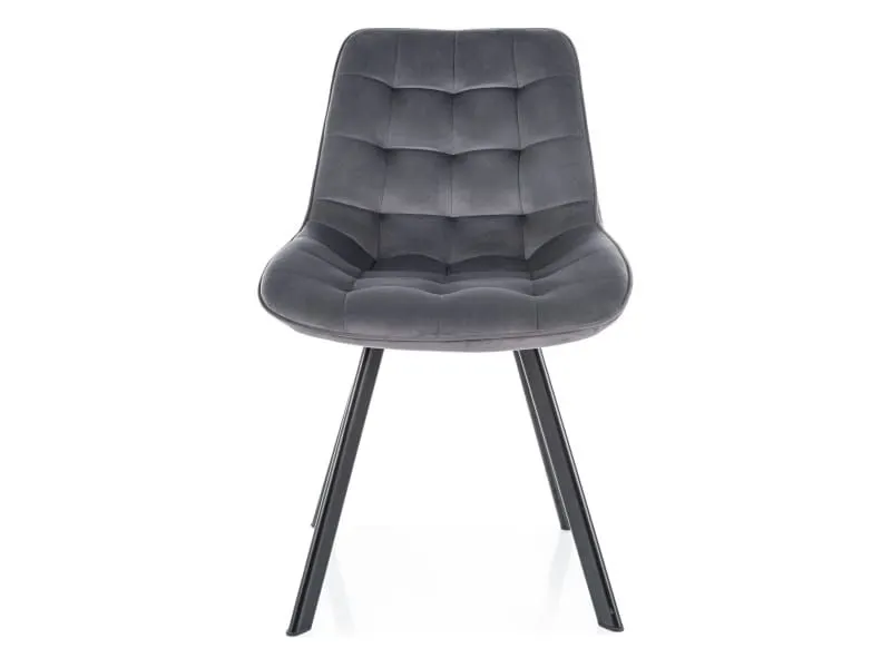 Eleganckie krzesło Monti Velvet szare na czarnych nogach | MIRAT styl LOFT