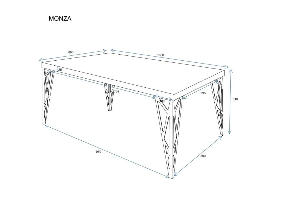 Ława MONZA 100x60 dąb złoty craft na metalowych nogach I sklep meblowy MIRAT. styl LOFT