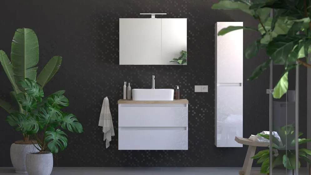 Szafka pod umywalkę ARCO 80 cm biała połysk modułowa | MIRAT