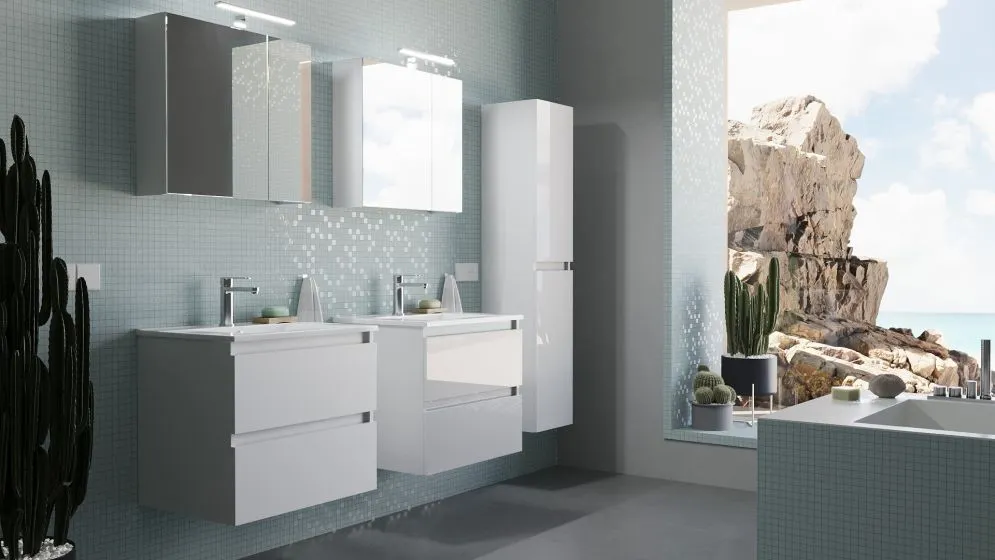Szafka pod umywalkę ARCO 80 cm biała połysk modułowa | MIRAT