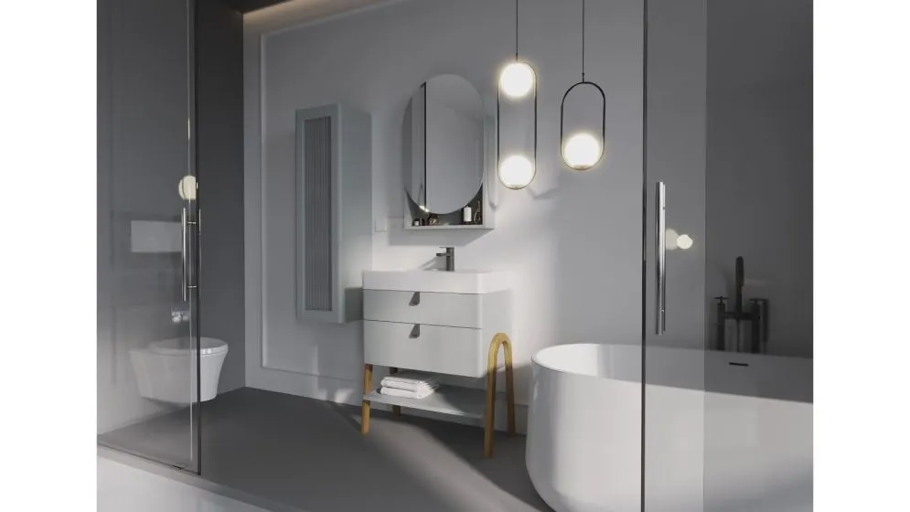 Umywalka meblowa MOSS 70 cm Solid Surface biała mat bez otworu | MIRAT