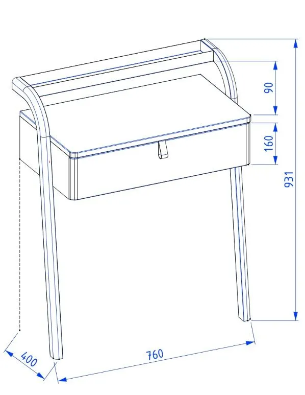 Toaletka/konsola do łazienki MOSS 70 cm jasno szara półmat | MIRAT  kolekcja MOSS