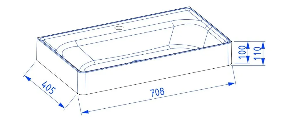 Umywalka meblowa MOSS 70 cm Solid Surface biały mat z otworem na baterię | MIRAT