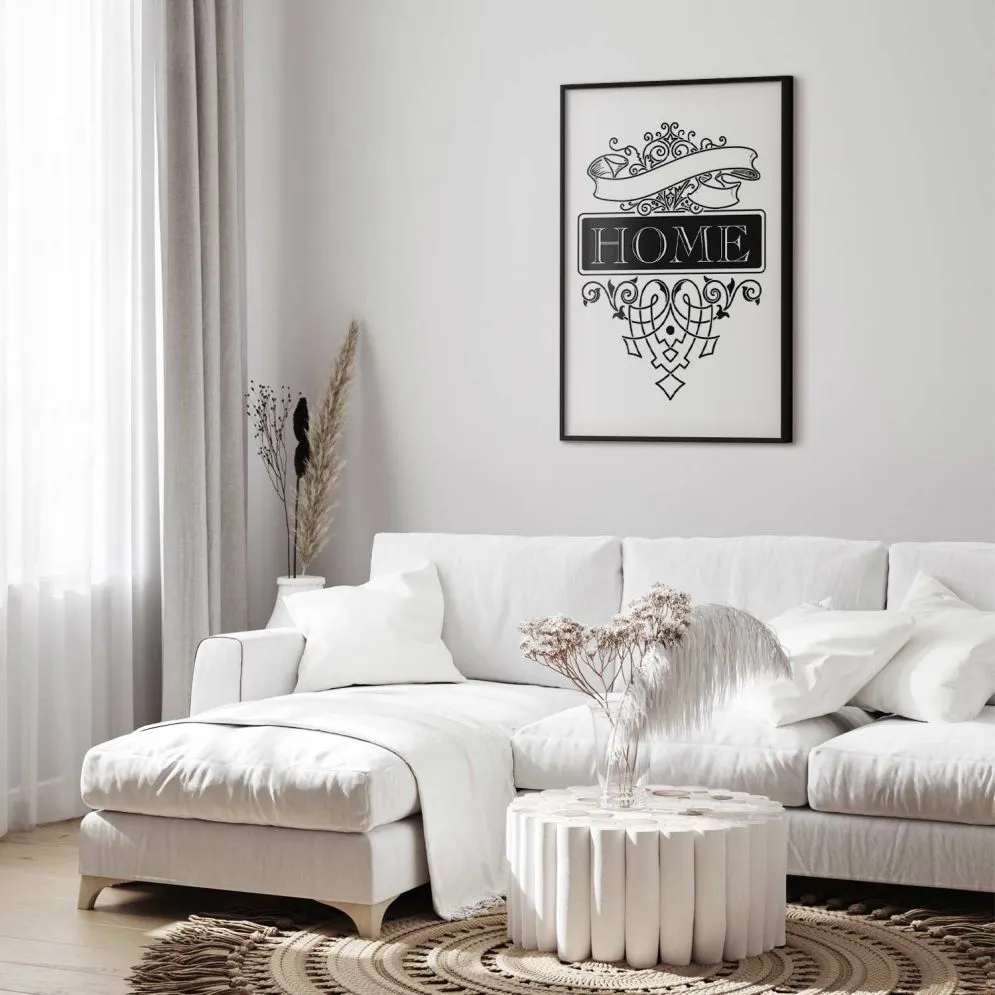 Plakat Home 40x60 cm z ramą czarną bez marginesu | MIRAT.