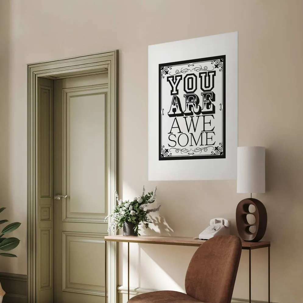 Plakat You are awesome 21x30 cm bez ramy z marginesem | MIRAT.