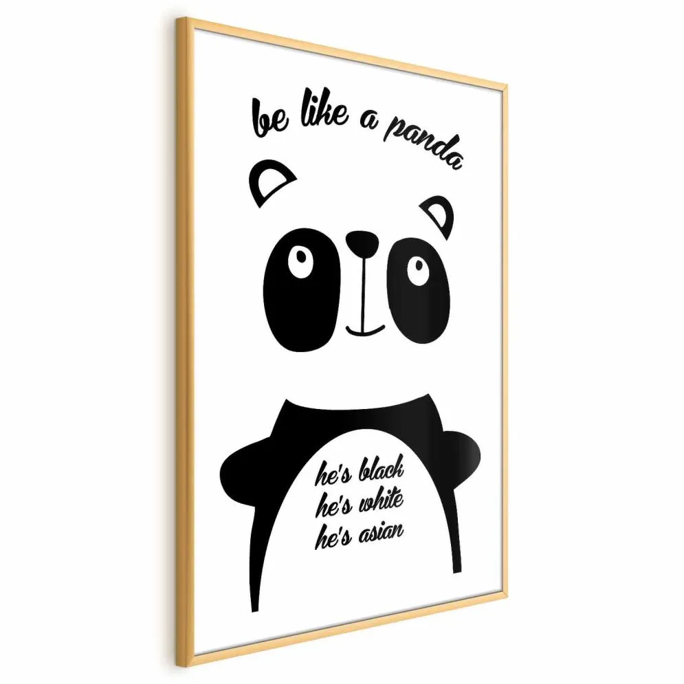 Plakat bezwłosy kot 21x30 cm z ramą złotą z marginesem | MIRAT.