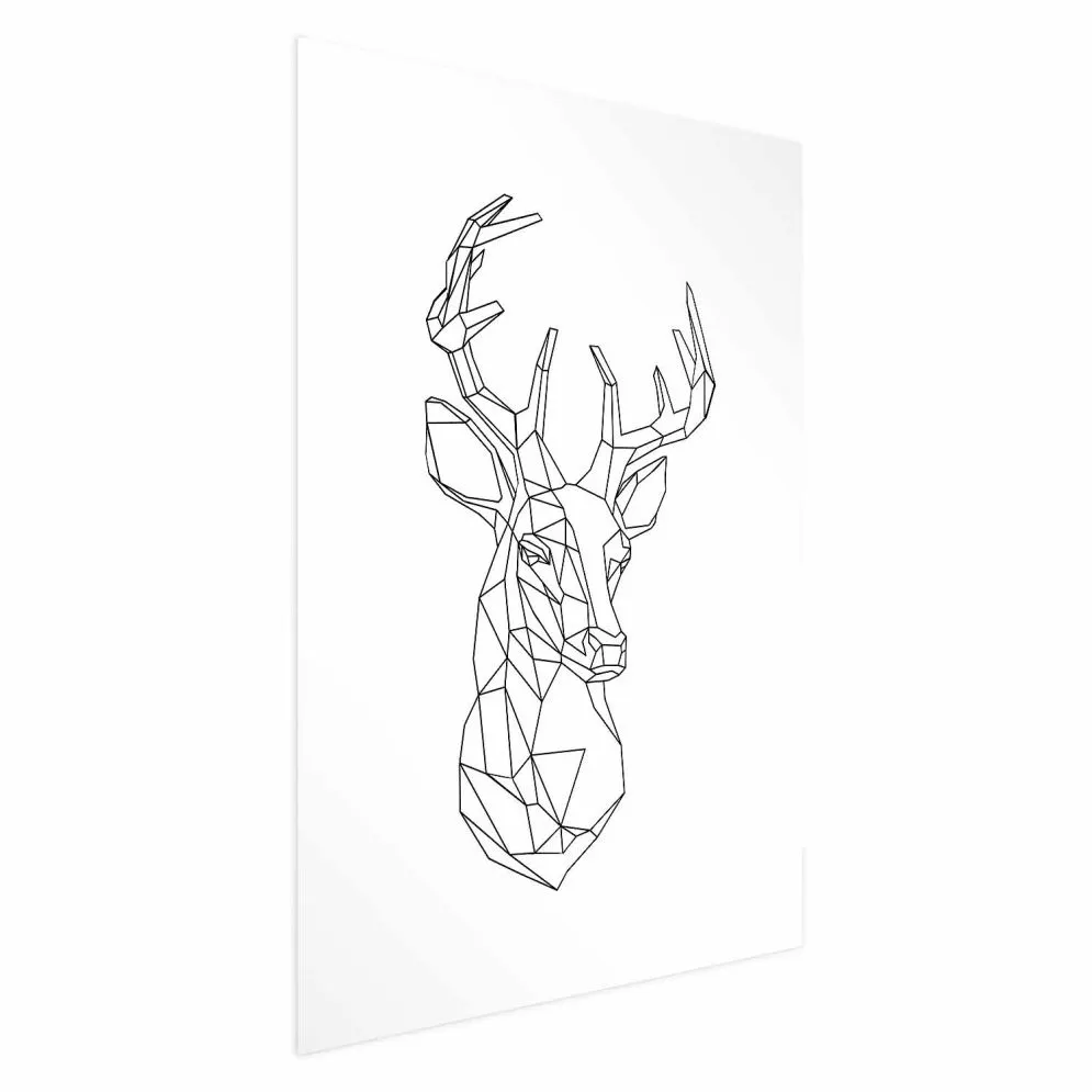 Plakat Geometryczny jeleń 40x60 cm bez ramy z marginesem | MIRAT.
