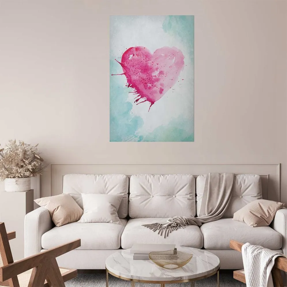 Plakat akwarelowe serce 29,7 x 42 cm bez ramy | MIRAT. kolekcja n-B-0031-ao-a