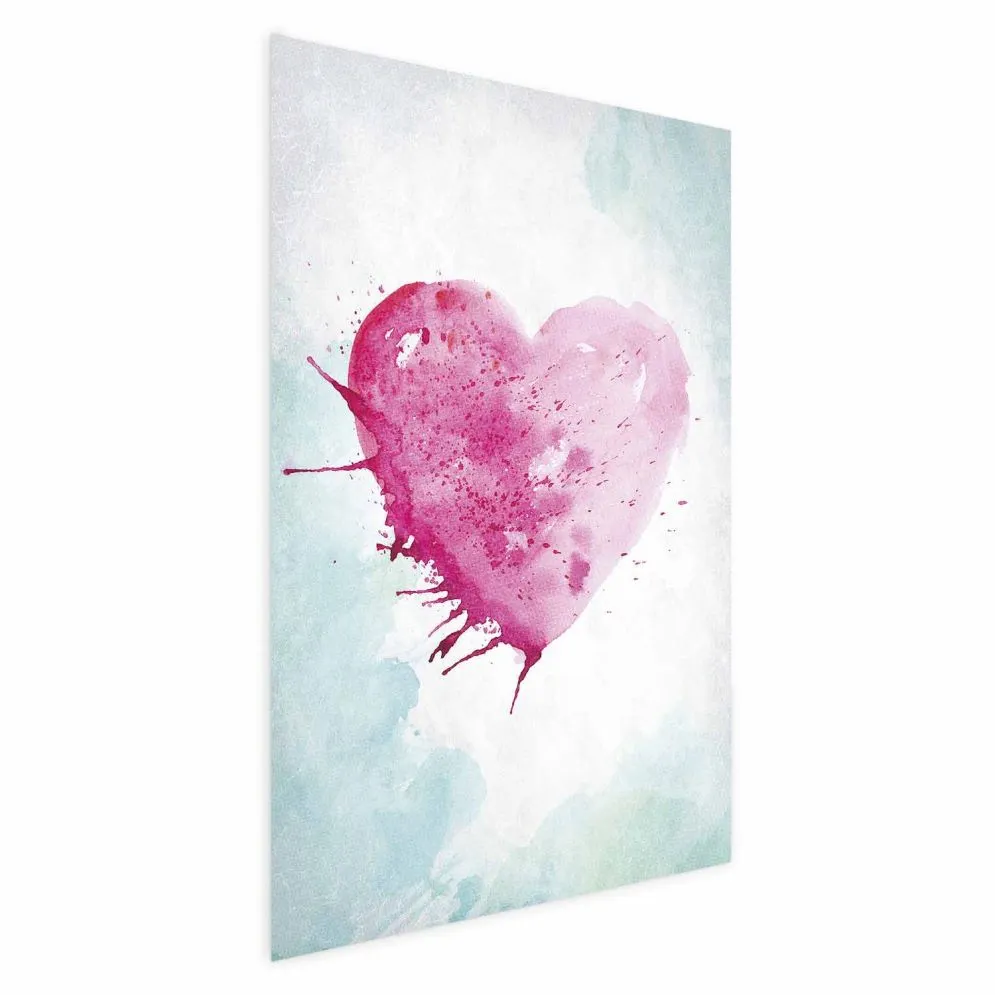Plakat akwarelowe serce 60 x 90 cm bez ramy | MIRAT.  kolekcja n-B-0031-ao-a