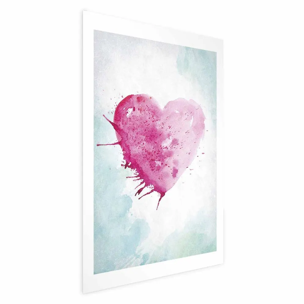 Plakat akwarelowe serce 29,7 x 42 cm bez ramy | MIRAT. kolekcja n-B-0031-ao-a