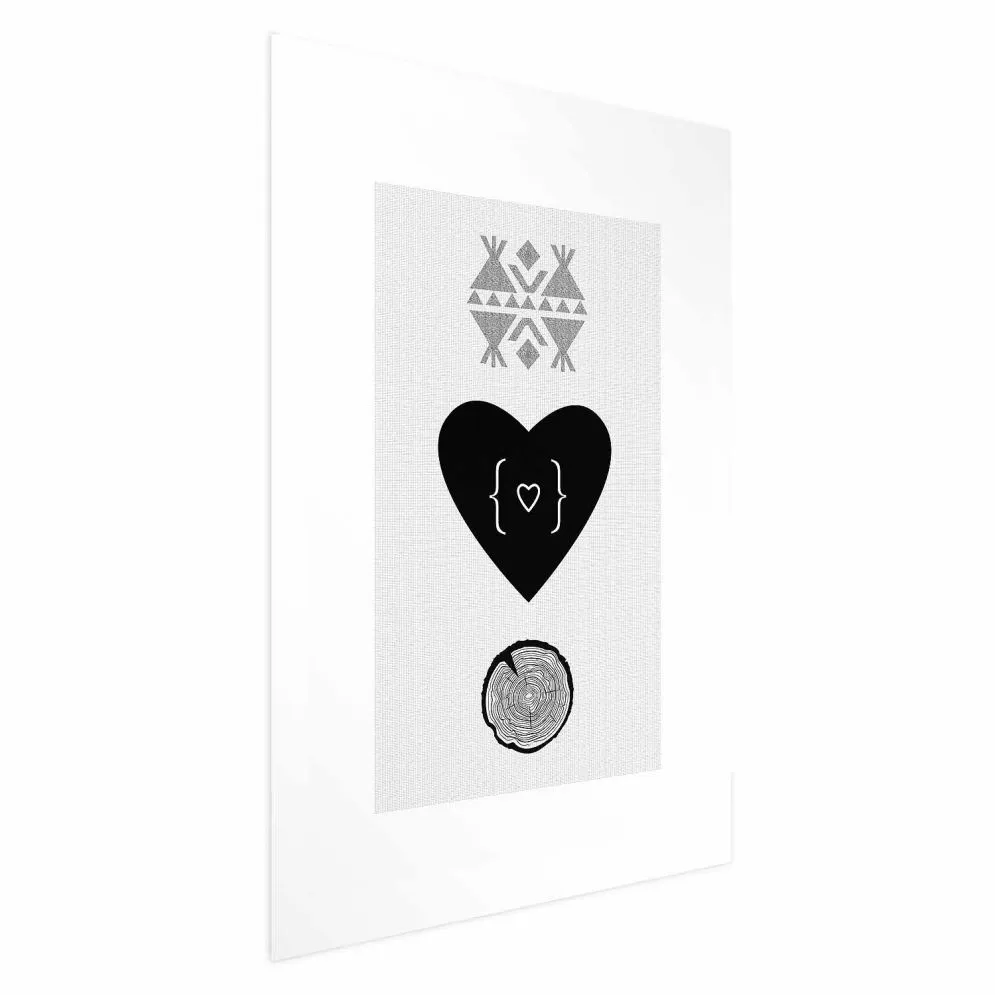 Plakat Serce i pień 21x30 cm bez ramy z marginesem | MIRAT.