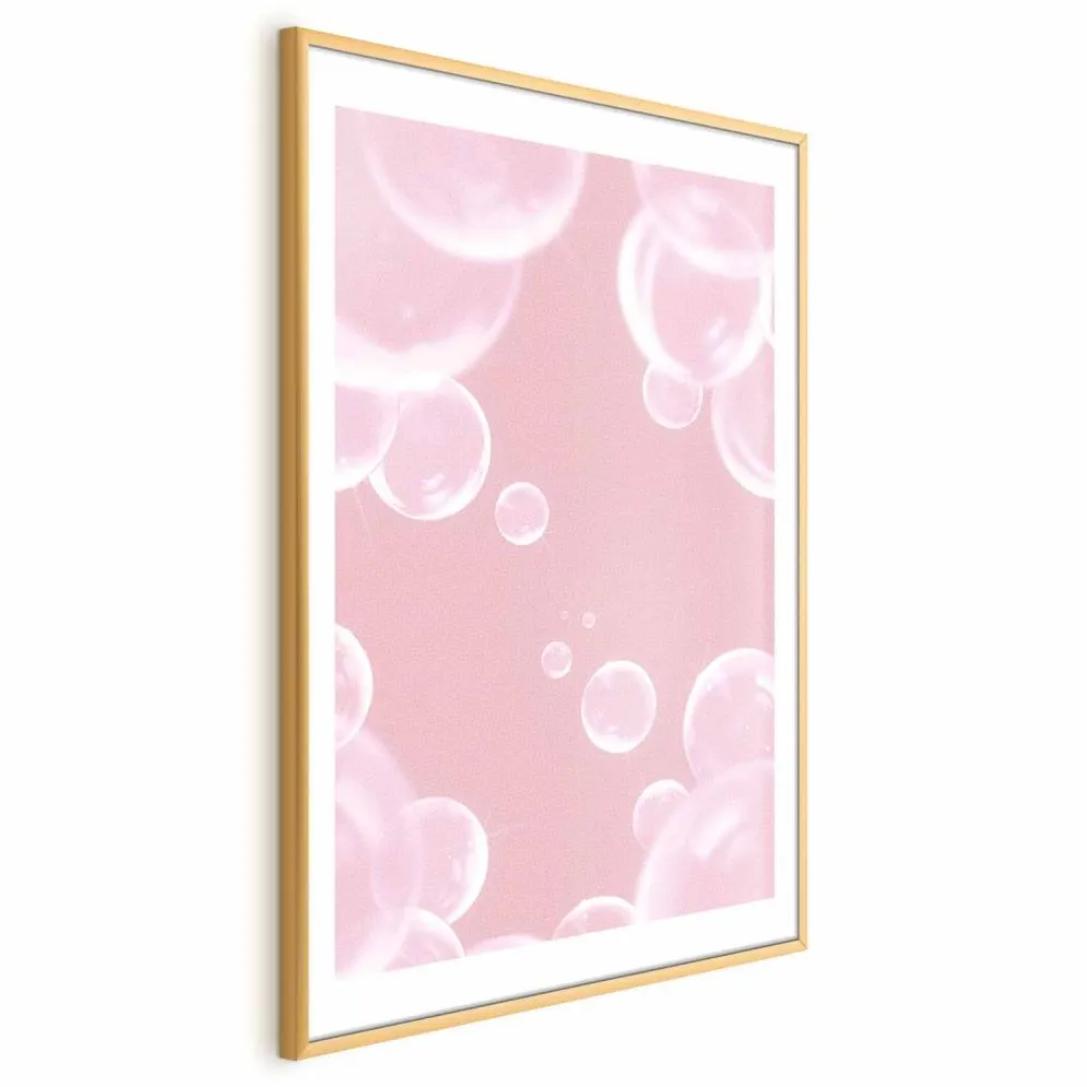 Plakat Subtelny powiew 40x60 cm z ramą złotą z marginesem | MIRAT.