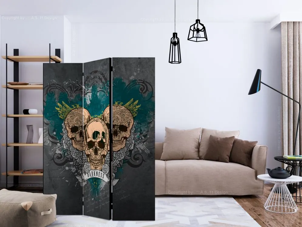 Parawan jednostronny Abstrakcje 135x172 cm 3-częściowy szary | MIRAT.