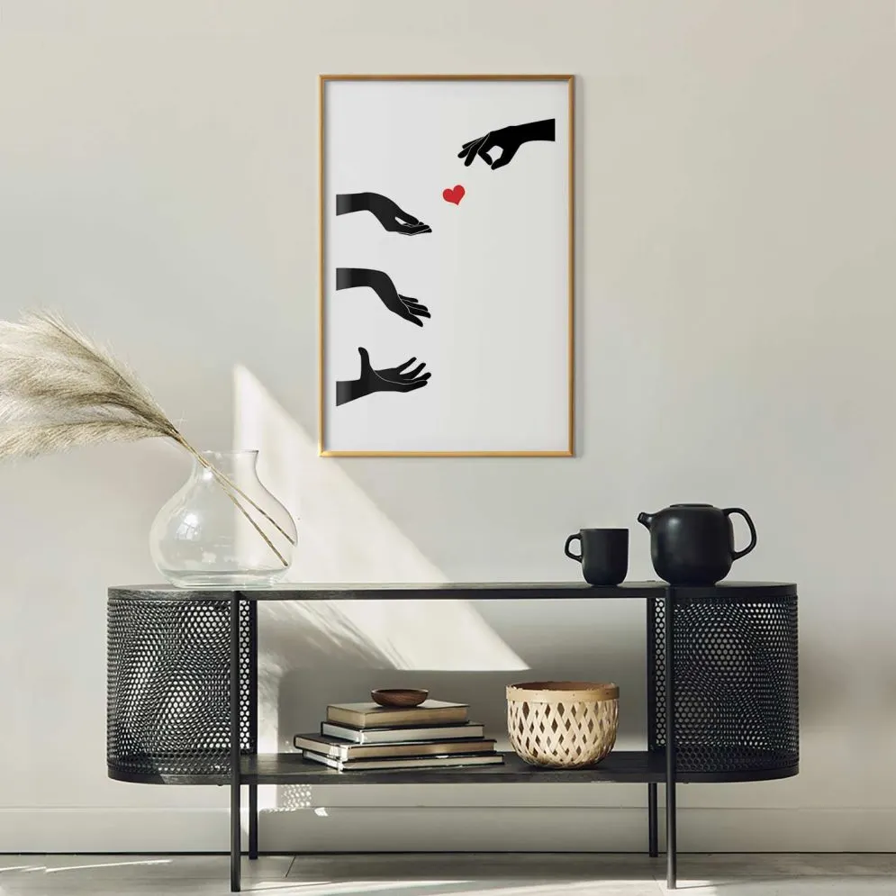 Plakat Pstryczek 40x60 cm z ramą złotą z marginesem | MIRAT.