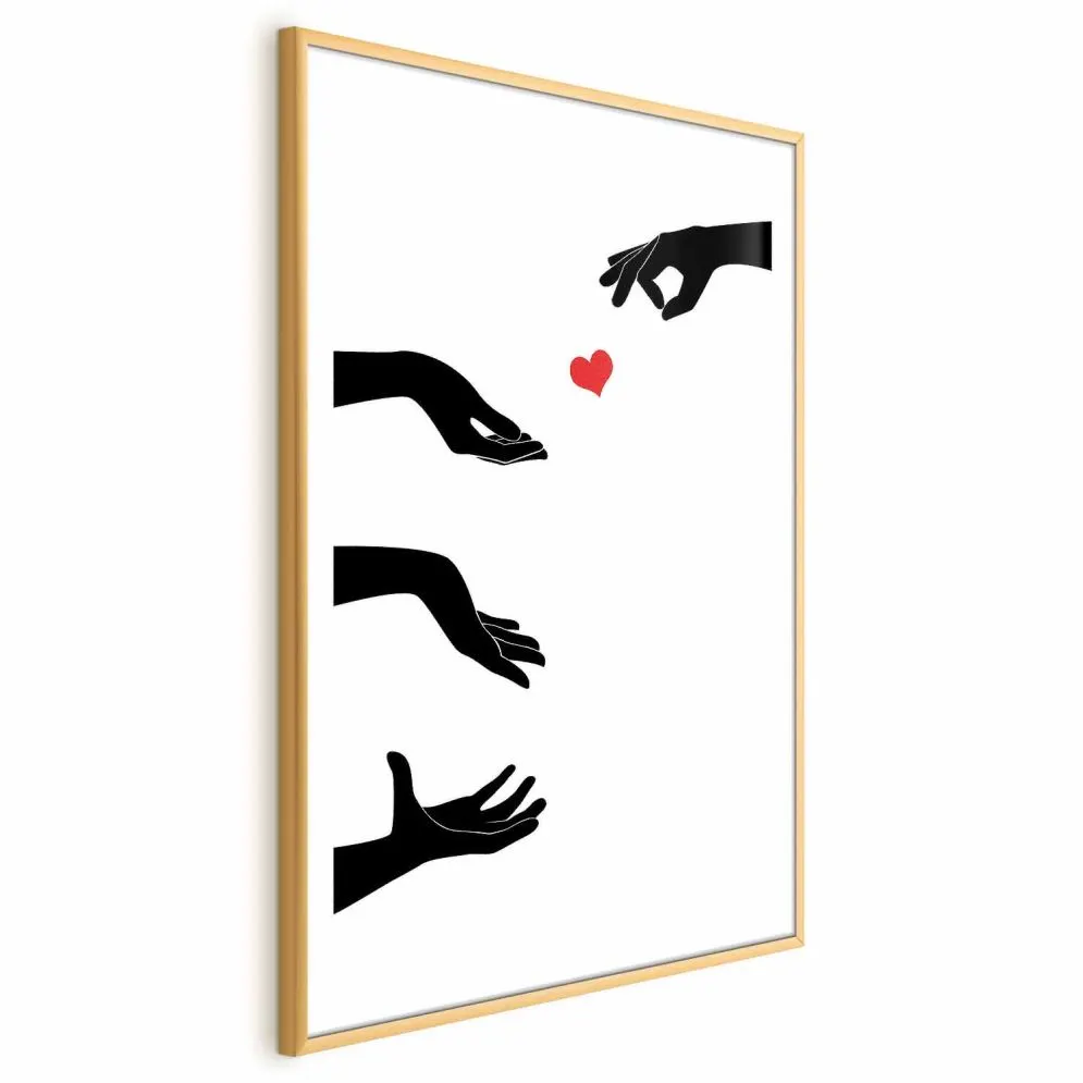 Plakat Pstryczek 40x60 cm z ramą złotą z marginesem | MIRAT.