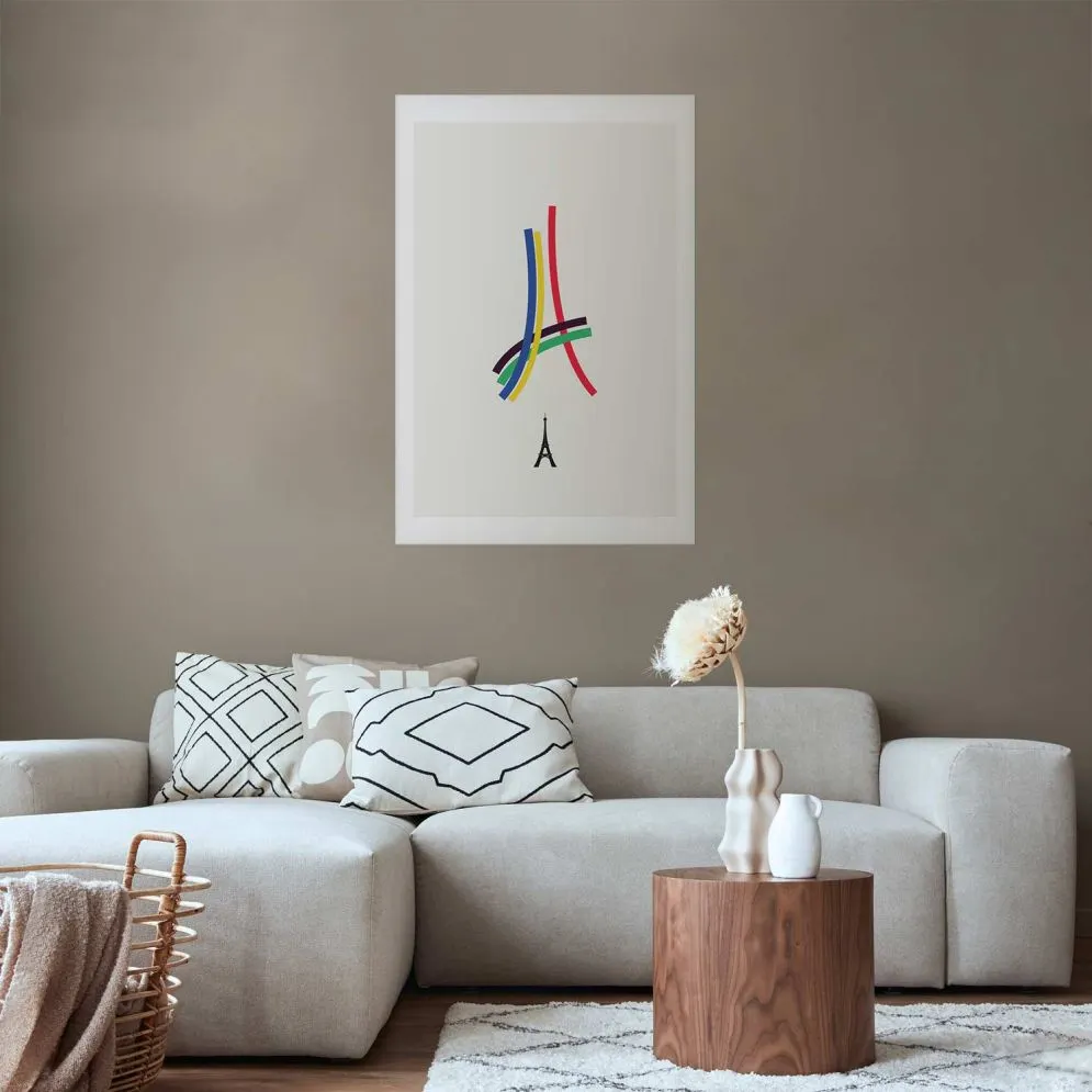 Plakat Abstrakcyjna Wieża Eiffla 29,7x42 cm bez ramy z marginesem | MIRAT.