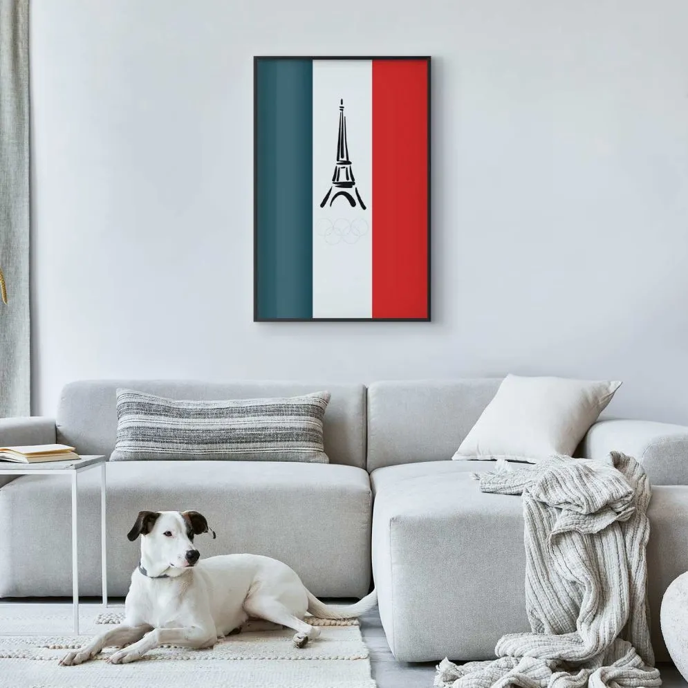 Plakat Symbole Francji 40x60 cm z ramą czarną bez marginesu | MIRAT.