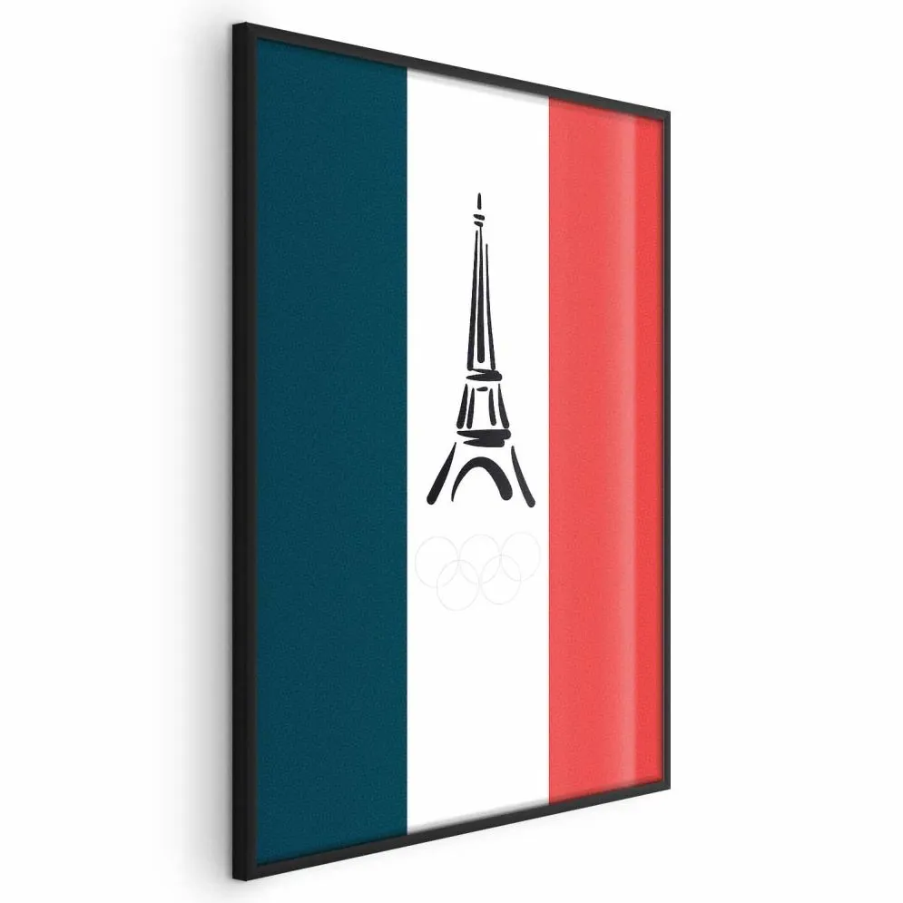 Plakat Symbole Francji 40x60 cm z ramą czarną bez marginesu | MIRAT.