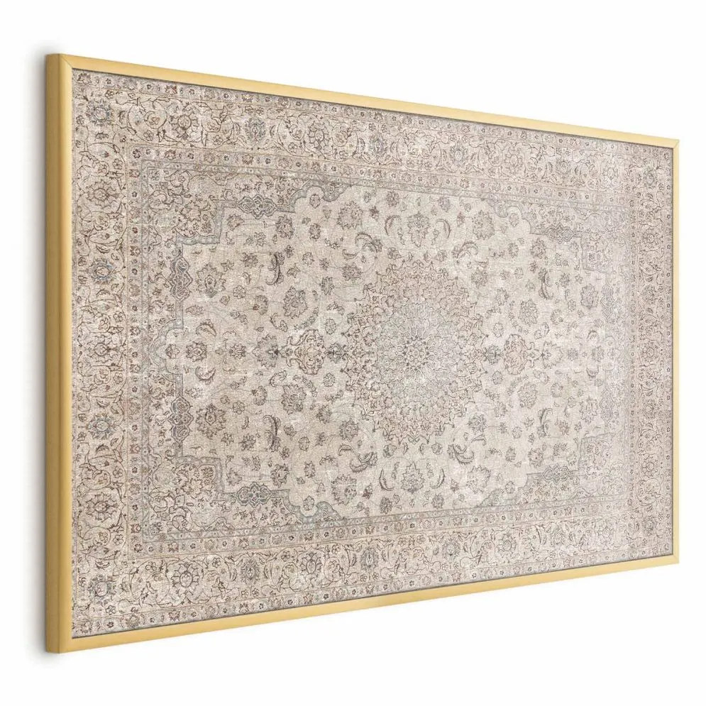 Plakat Piaskowy dywan 90x60 cm z ramą złotą bez marginesu | MIRAT.