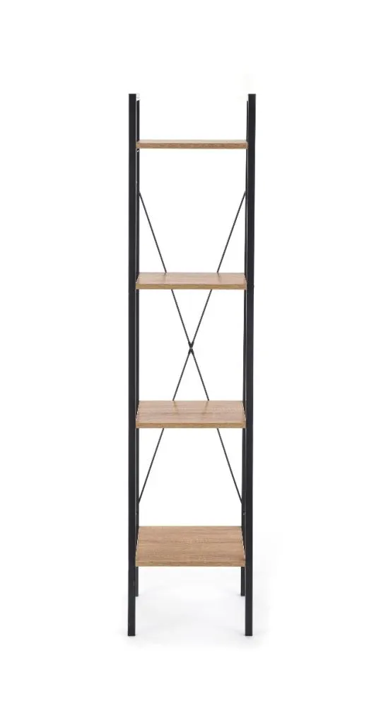 Regał drewniany NARVIK REG1 dąb sonoma czarny | MIRAT. styl LOFT kolekcja NARVIK HALMAR