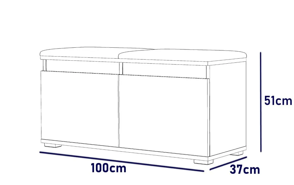 Szafka na buty SINGAPUR 100 biała/zielona z siedziskiem I sklep meblowy MIRAT. styl LOFT, SKANDYNAWSKI