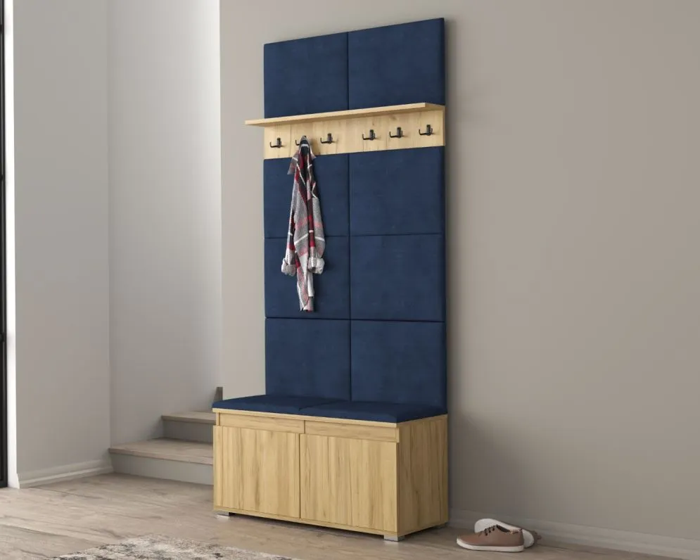 Szafka na buty z wieszakiem SINGAPUR 100 dąb craft/granatowy I sklep meblowy MIRAT. styl LOFT, SKANDYNAWSKI