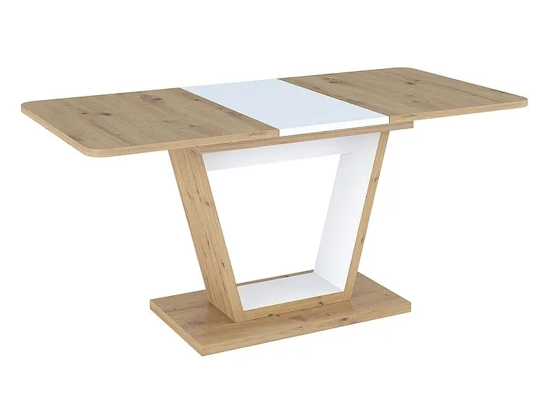 Stół rozkładany NIGEL dąb artisan/biały mat designerski | MIRAT.