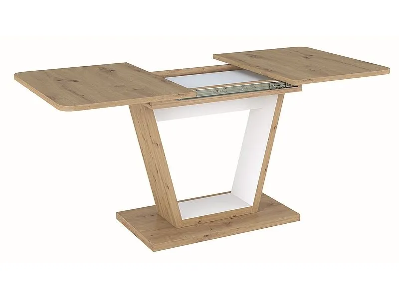 Stół rozkładany NIGEL dąb artisan/biały mat designerski | MIRAT.