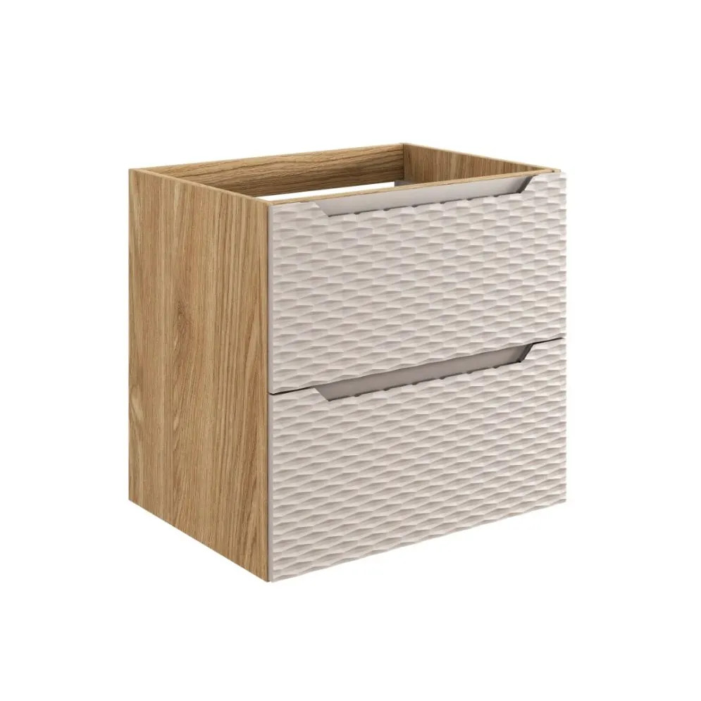 Szafka pod umywalkę OCEAN BEIGE 82-60-2S 60cm dąb olejowany/beżowa z frontami 3D I sklep meblowy MIRAT. styl GLAMOUR