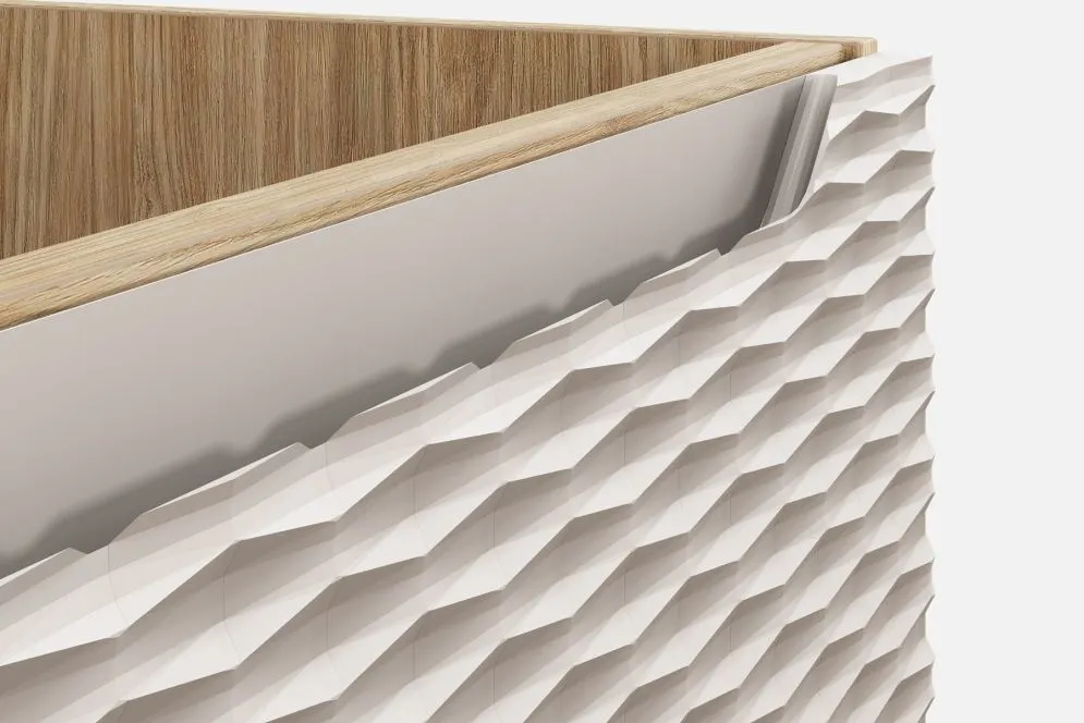 Szafka łazienkowa OCEAN BEIGE 81-30-1D 30cm dąb olejowany/beżowa w stylu glamour I sklep meblowy MIRAT. styl GLAMOUR