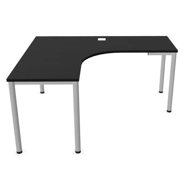 Biurko narożne EASY SPACE I-LEG LS 160x140cm czarne grafitowe I sklep meblowy MIRAT.