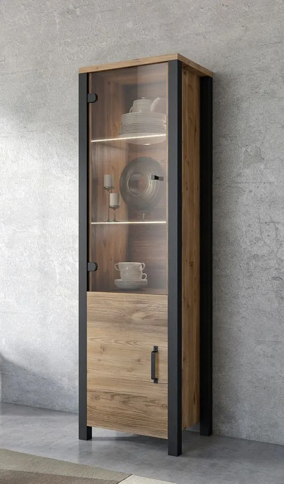 Witryna OLIN 2D appenzeller/czarna I sklep meblowy MIRAT. styl LOFT kolekcja OLIN