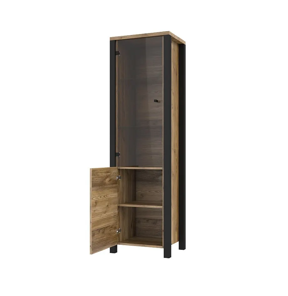 Witryna OLIN 2D appenzeller/czarna I sklep meblowy MIRAT. styl LOFT kolekcja OLIN