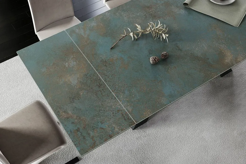 Stół SALVADORE CERAMIC 160(240)x90 turkusowy I sklep meblowy MIRAT. styl LOFT