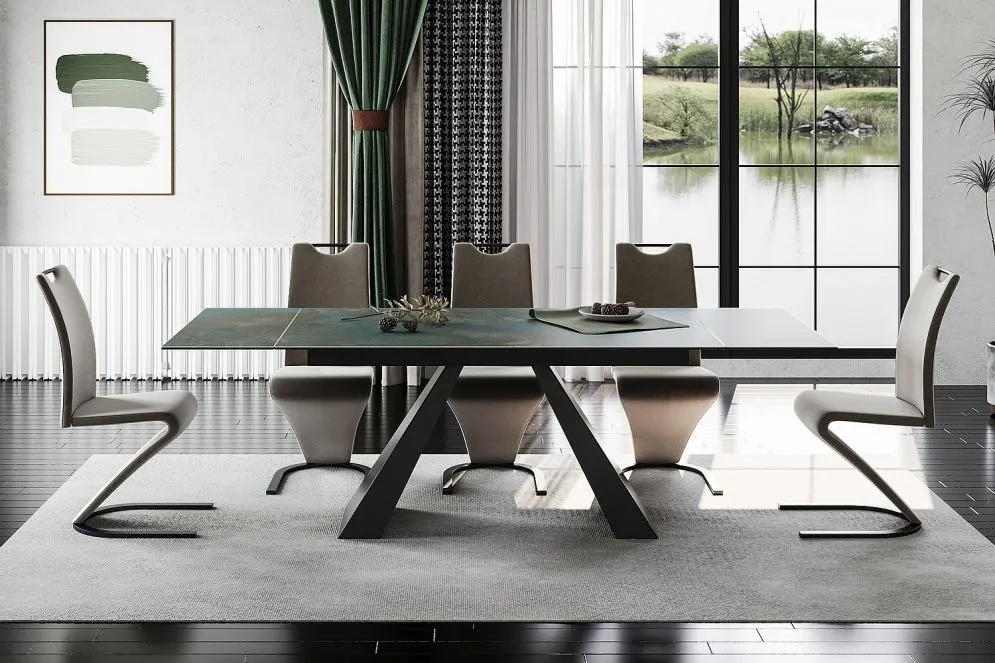 Stół SALVADORE CERAMIC 160(240)x90 turkusowy I sklep meblowy MIRAT. styl LOFT