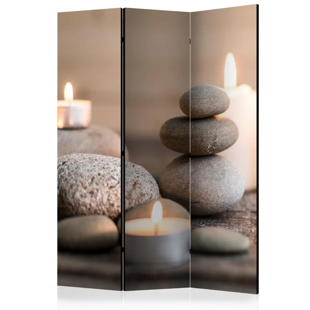 Parawan dwustronny Orient 135x172 cm 3-częściowy beżowy | MIRAT.