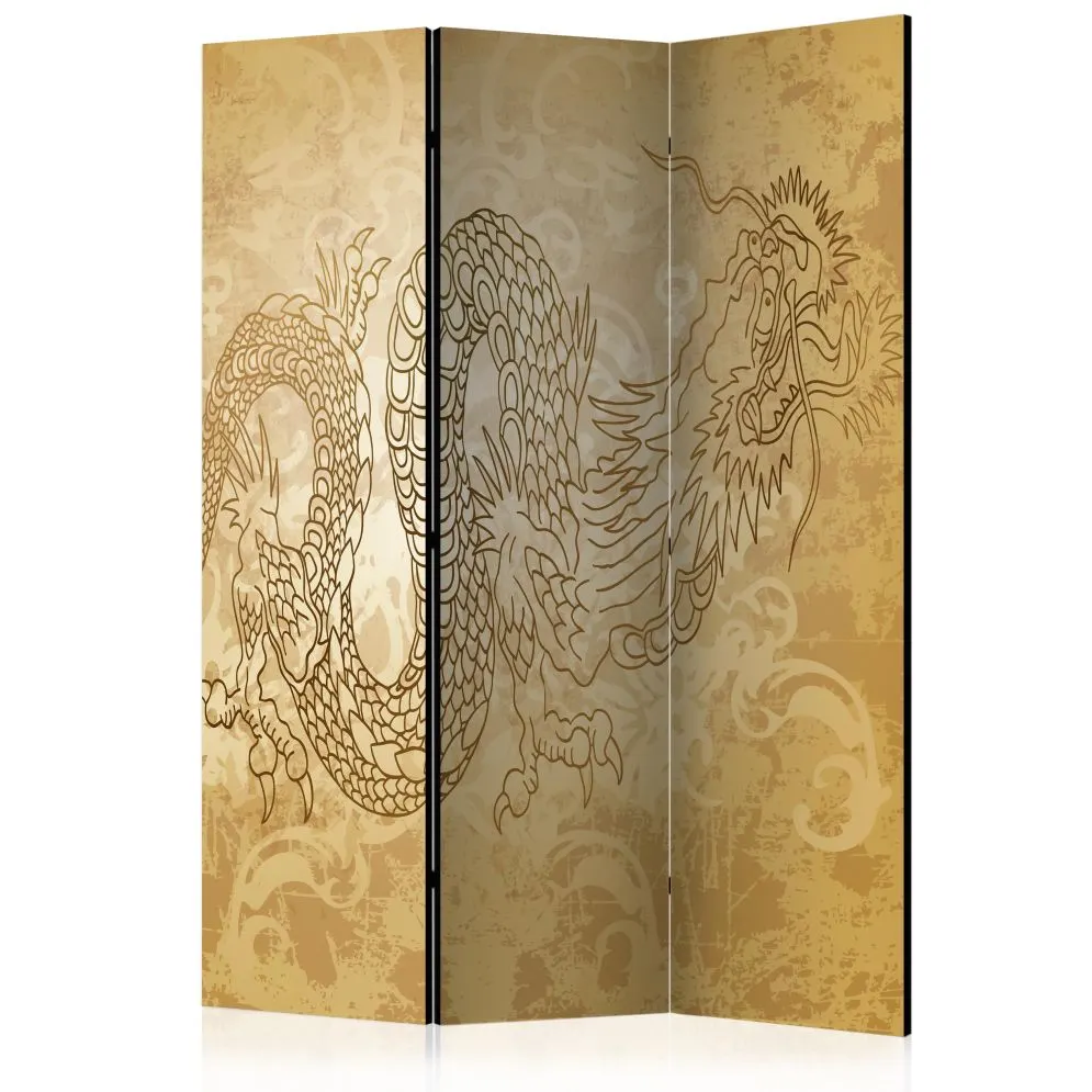 Parawan dwustronny Orient 135x172 cm 3-częściowy beżowy | MIRAT.