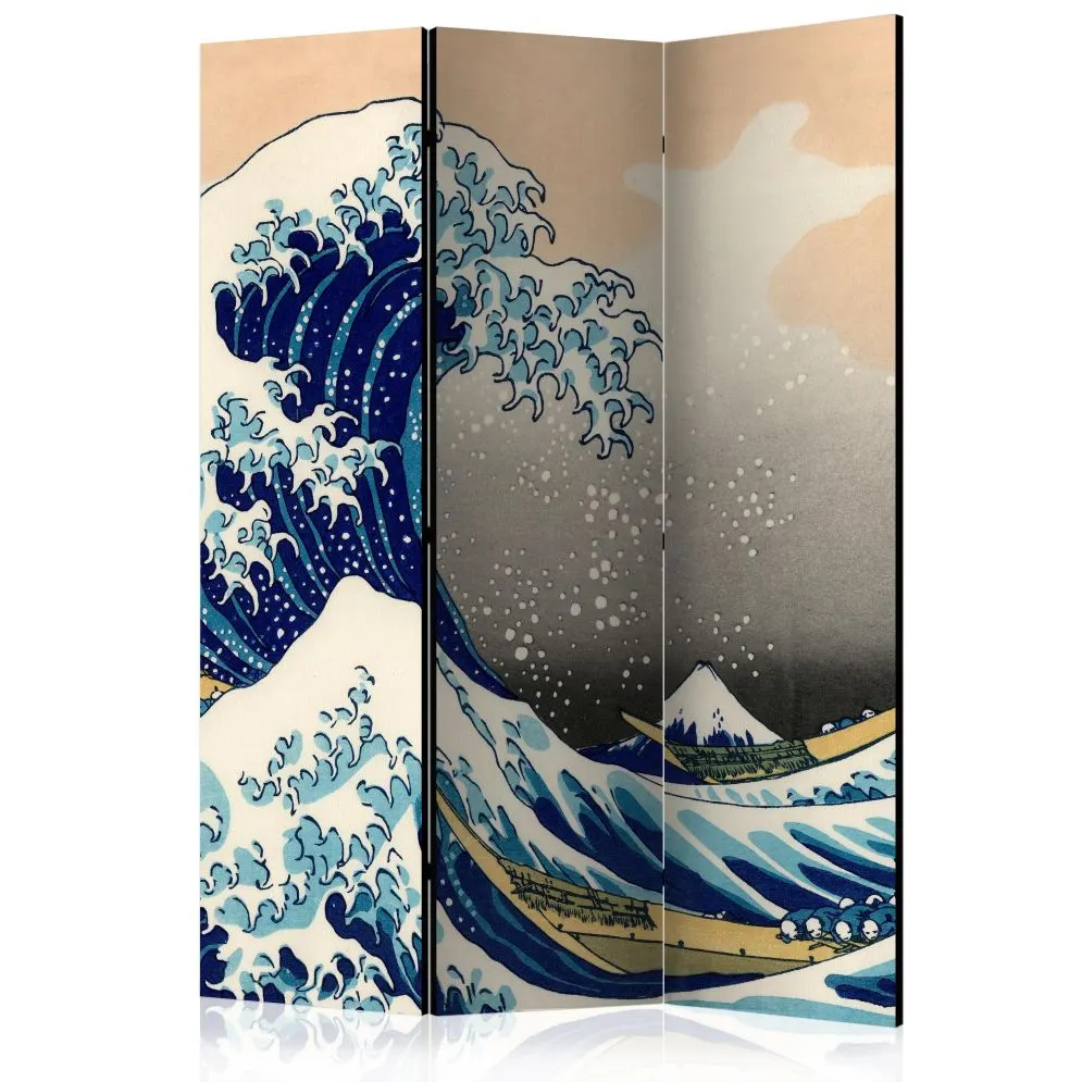 Parawan dwustronny Orient 135x172 cm 3-częściowy biały | MIRAT.