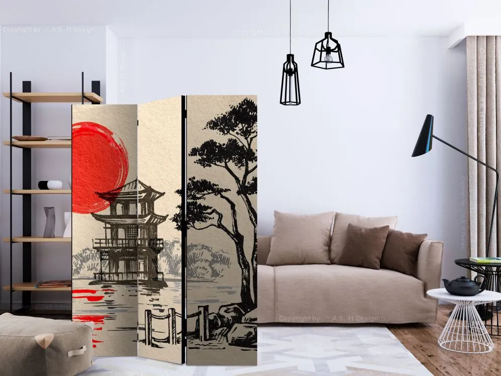 Parawan dwustronny Orient 135x172 cm 3-częściowy wielokolorowy | MIRAT.