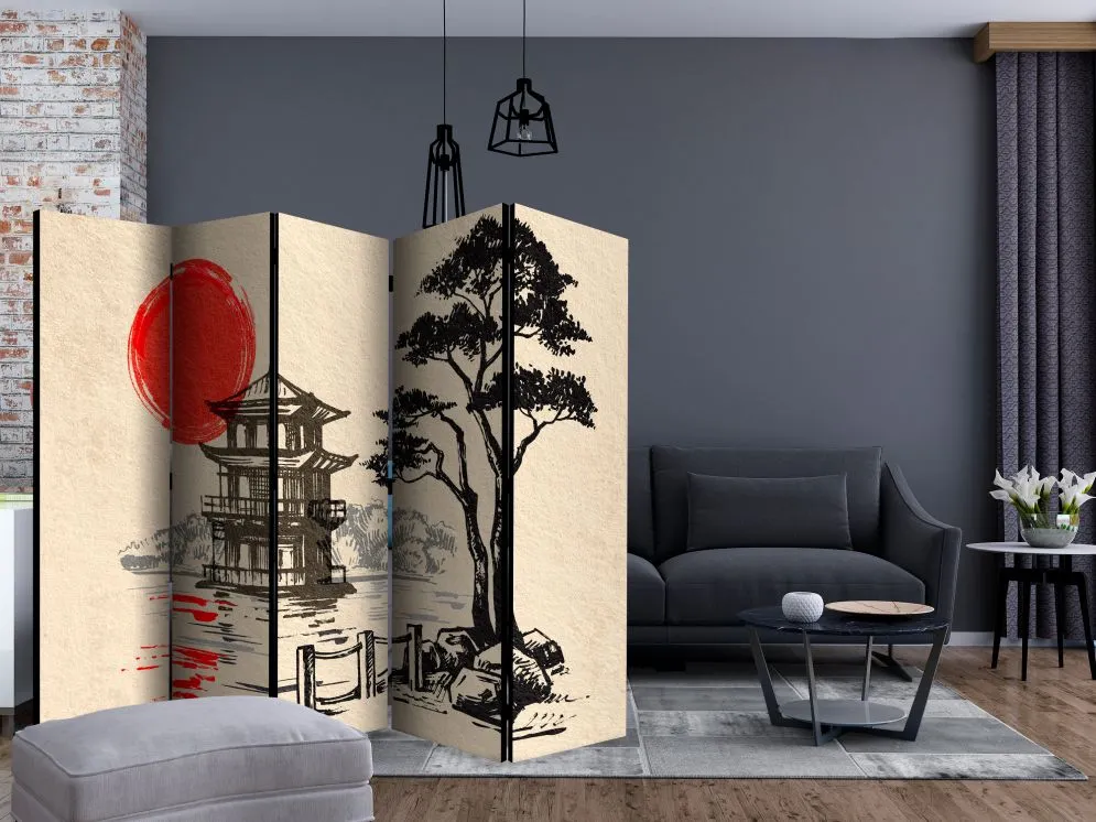 Parawan akustyczny Orient 225x172 cm 5-częściowy wielokolorowy | MIRAT.